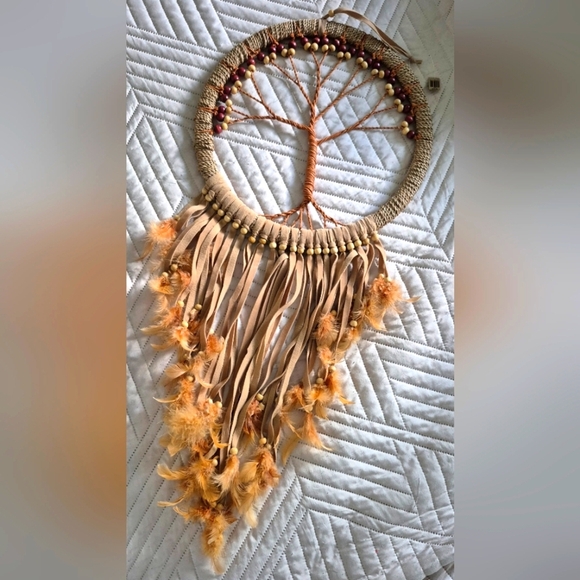 Earthbound Trading Co. Tree of Life Dream Handcrafted Tan and Brown Dreamcatcher - Picture 1 of 1